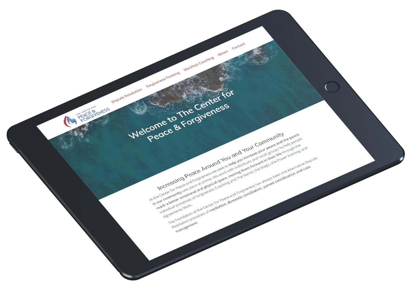 center for peace and forgiveness website on ipad