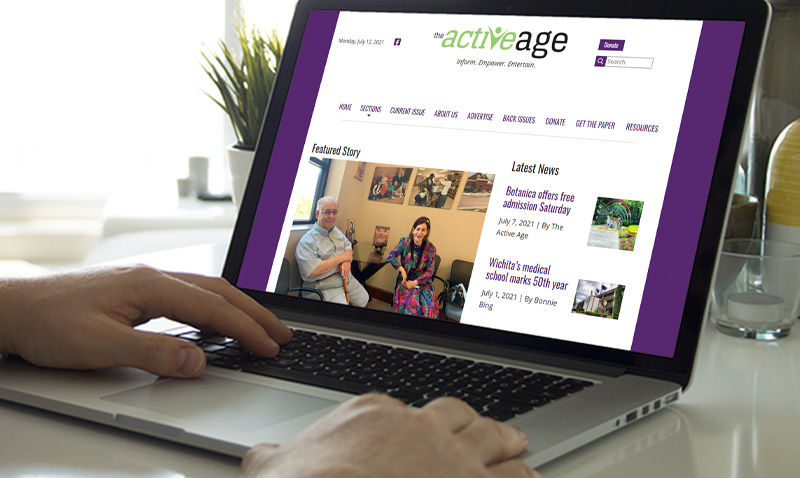 improved active age website on laptop