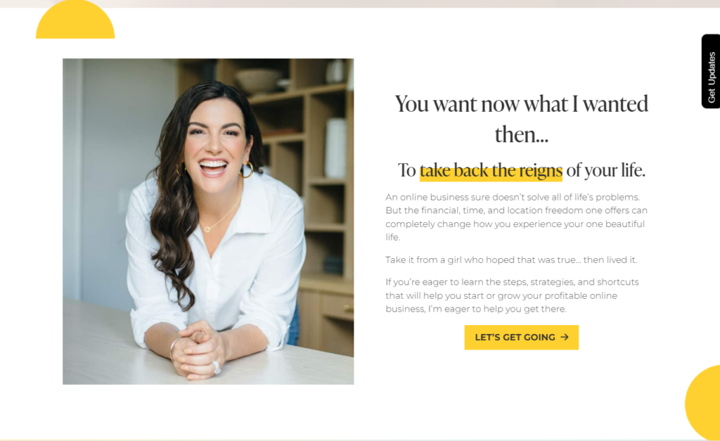 amy porterfield about page customer viewpoint