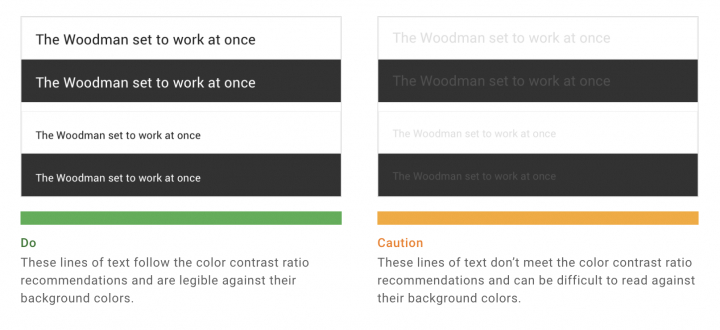 google material design color contrast