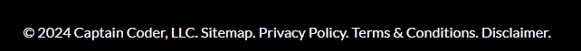 A privacy policy on a website located in the footer seciton