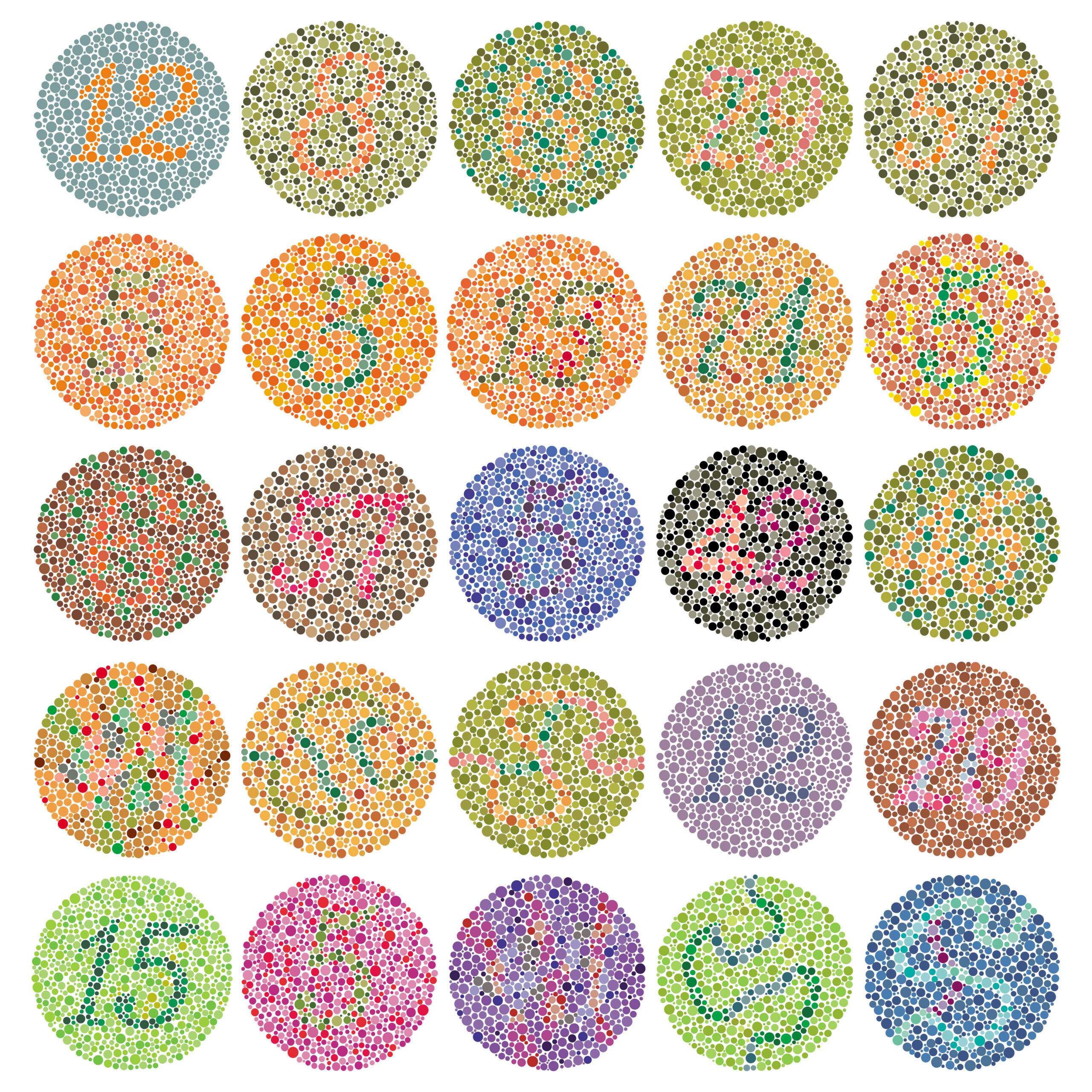 Extended Ishihara color blindness test