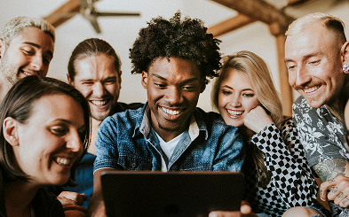 People Looking into screen