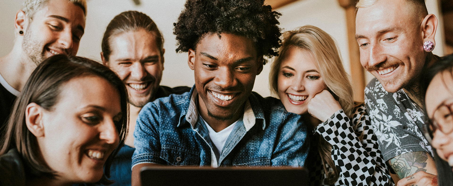 People Looking into screen