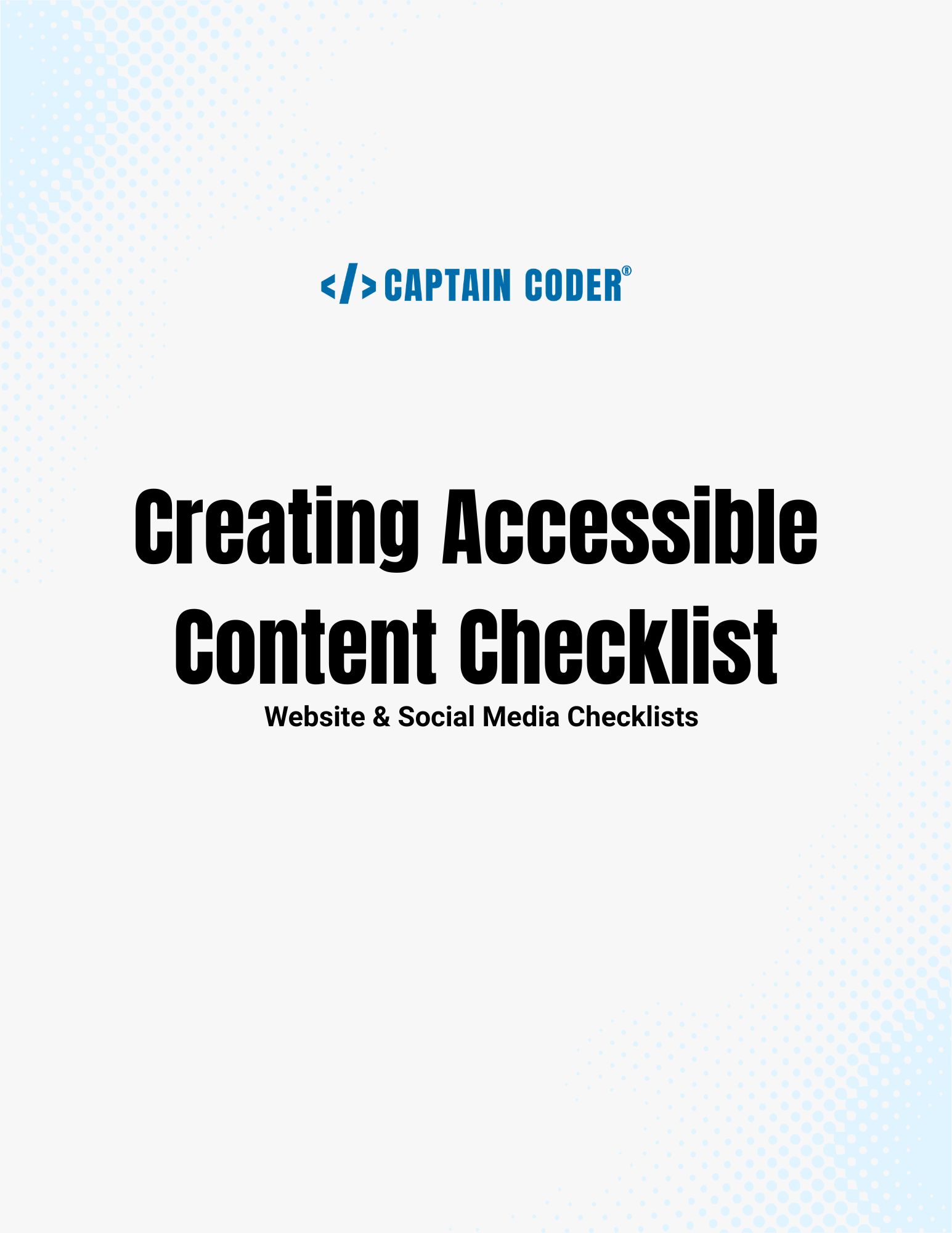 Creating Accessible Content Checklist Cover