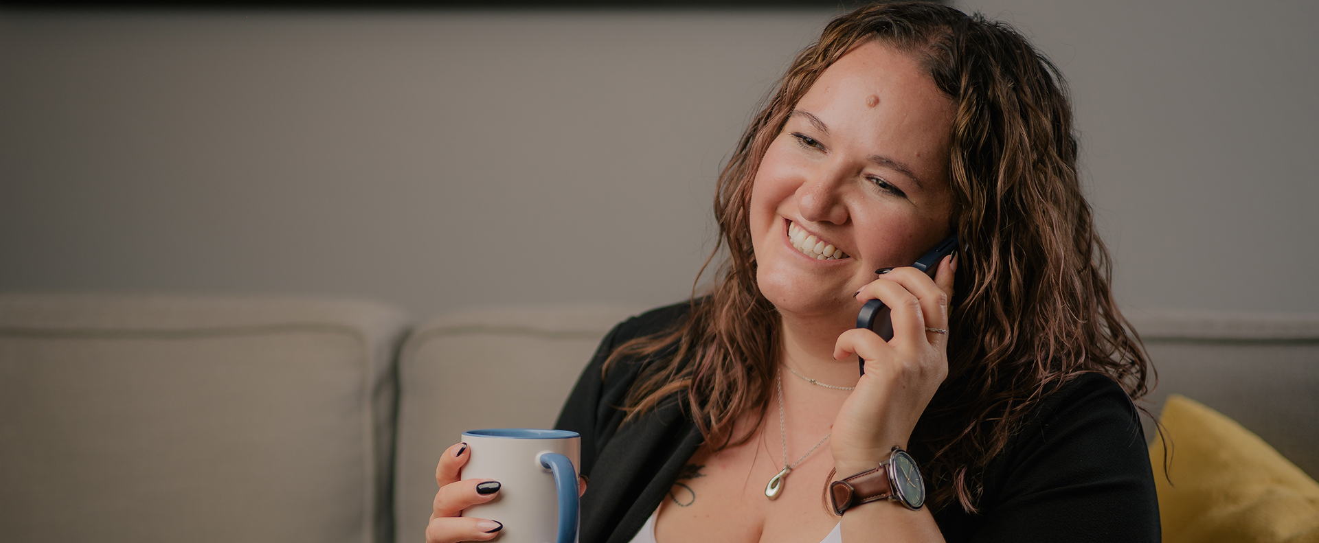 Marisa on a phone call