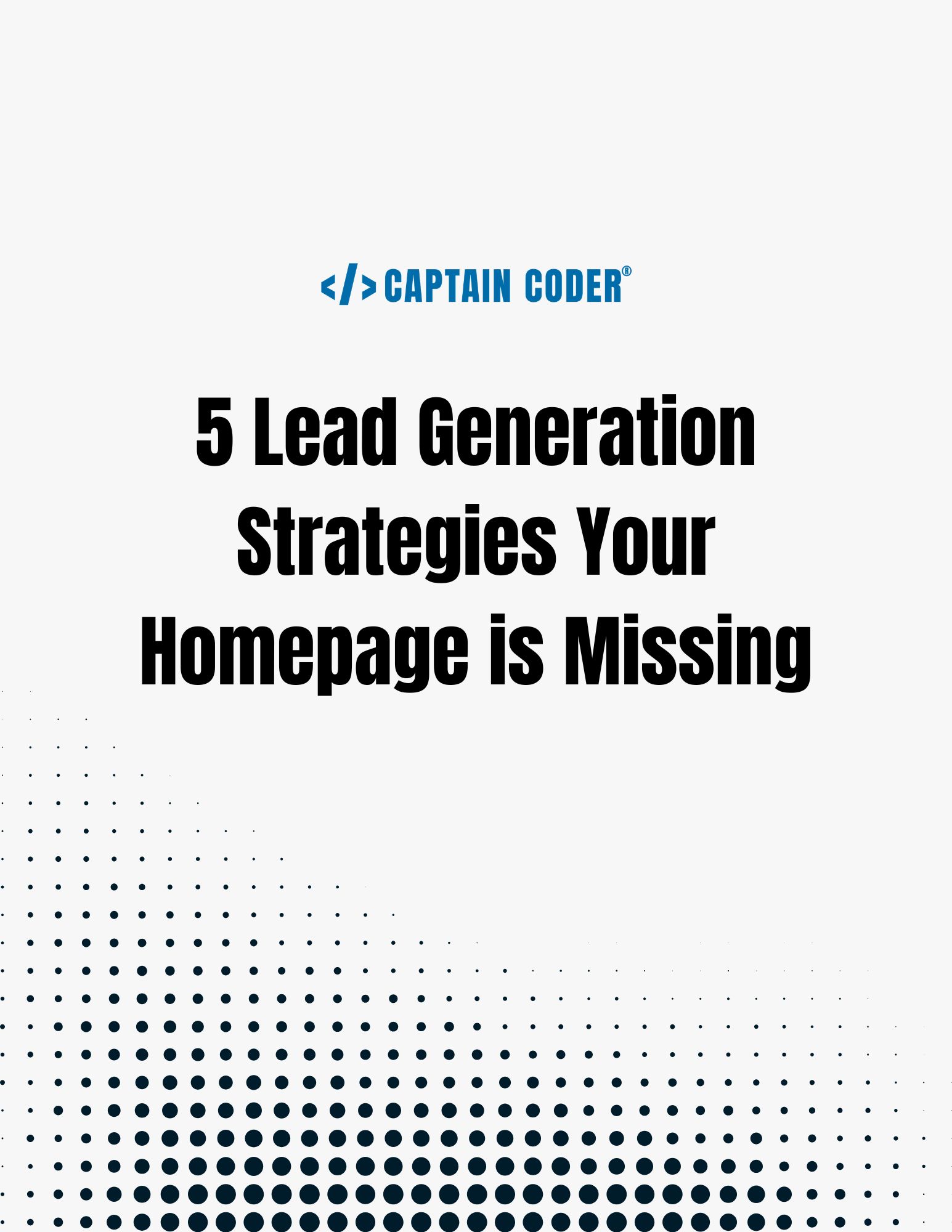 Lead generation strategies for homepage guide cover
