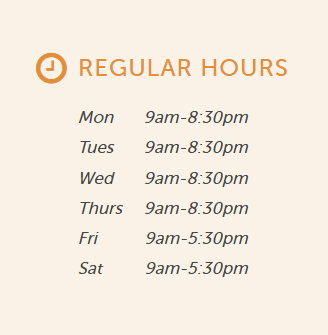 how the hours for a library display on a website
