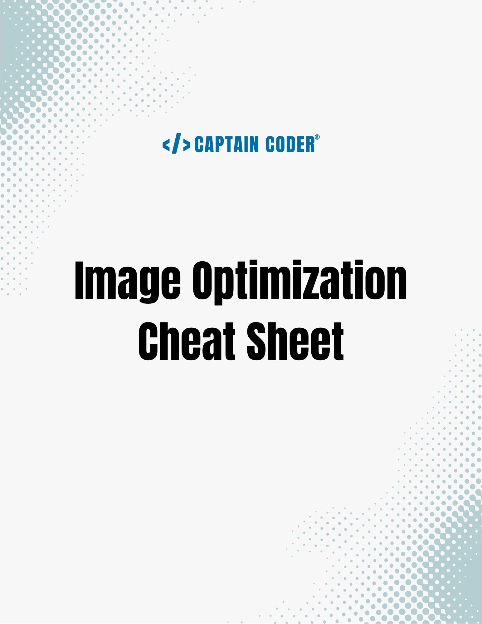 Image Optimization Cheat Sheet cover